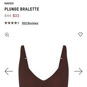 Brand new with tag - SKIMS Naked Plunge Bralette in Cocoa - sold out - size M